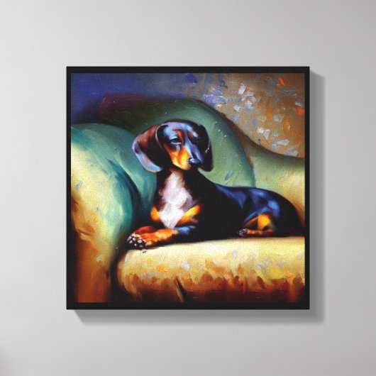 Dackel Hund Leinwanddruck (Vorderseite)