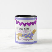 Dackel Hund Lila Herz Funny Custom Text Niedlich Tasse (Zentrum)