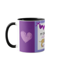 Dackel Hund Lila Herz Funny Custom Text Niedlich