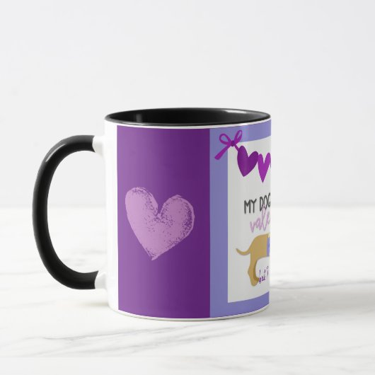 Dackel Hund Lila Herz Funny Custom Text Niedlich Tasse (Links)