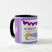 Dackel Hund Lila Herz Funny Custom Text Niedlich Tasse (Vorderseite Links)