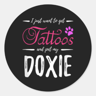 Dackel Hund Lover Tattoo Funny Dackel Hund Mama Gi Runder Aufkleber