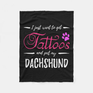 Dackel Hund Lover Tattoo Shirt Funny Dog Mama Gif Fleecedecke