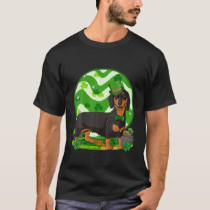 Dackel Hund Lucky St Patricks Day Leprechaun T-Shirt