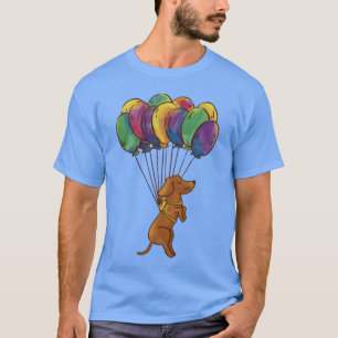 Dackel Hund mit Balloons Funny Hund Retro Gi T-Shirt
