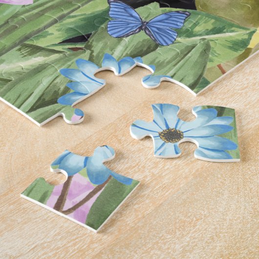 Dackel Hund mit Blume Frühjahr Puzzle (Seite)