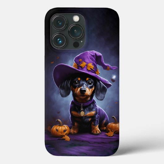 Dackel Hund mit Halloween Kürbishandgehäuse Case-Mate iPhone Hülle (Rückseite)