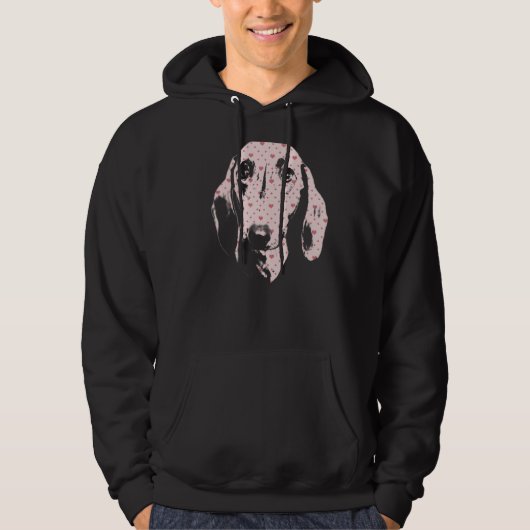 Dackel Hund mit Minimalistischer Silhouette konfro Hoodie (Vorderseite)