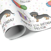 Dackel Hund mit schwarzer und schwarzer Leiche - G Geschenkpapier (Rolleneckpunkt)