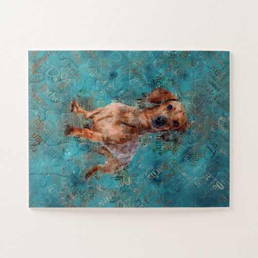 Dackel Hund Mixed Media Art Puzzle (Horizontal)