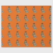 Dackel Hund Mustache Dackel Orange Geschenk Wrap P Geschenkpapier (Flach)
