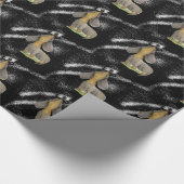 Dackel Hund Mustache Dackel Schwarzes Geschenk Ver Geschenkpapier (Ecke)