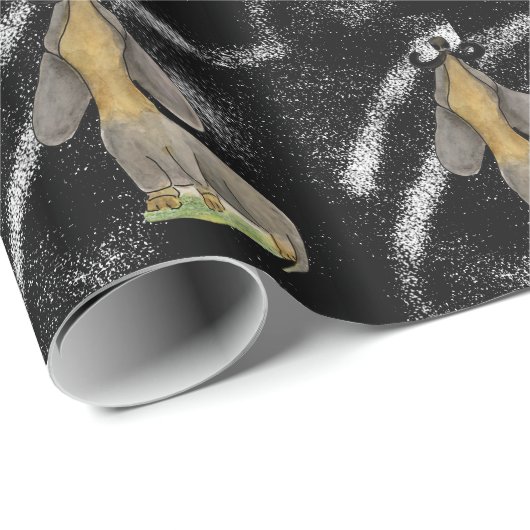 Dackel Hund Mustache Dackel Schwarzes Geschenk Ver Geschenkpapier (Rolleneckpunkt)