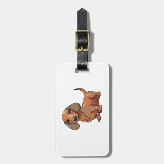 Dackel Hund Niedlich Gepäckanhänger (Vorderseite vertikal)