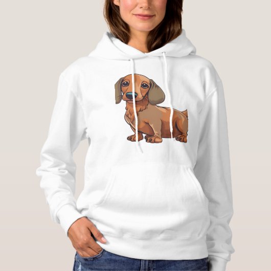 Dackel Hund Niedlich Hoodie (Vorderseite)