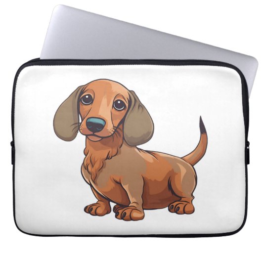 Dackel Hund Niedlich Laptopschutzhülle (Vorderseite)