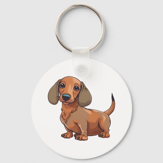 Dackel Hund Niedlich Schlüsselanhänger (Vorderseite)