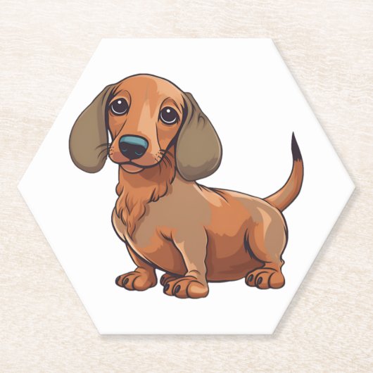 Dackel Hund Niedlich Untersetzer (Vorderseite)