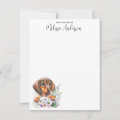 Dackel Hund Niedlich Welpe Wasserfarbe Personalisi Mitteilungskarte (Vorderseite)