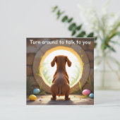Dackel Hund - Ostern Feiertagskarte (Stehend Vorderseite)
