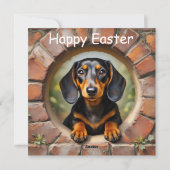 Dackel Hund - Ostern Feiertagskarte (Rückseite)