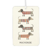 Dackel Hund Personalisiert Autolufterfrischer (Vorderseite)