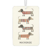 Dackel Hund Personalisiert Autolufterfrischer (Rückseite)