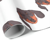Dackel Hund Portrait Geschenkpapier (Rolleneckpunkt)