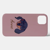 Dackel Hund Portrait Individuelle Name Case-Mate iPhone Hülle (Rückseite (Horizontal))