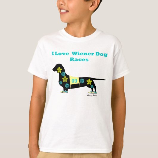 Dackel Hund Rennen T - Shirt (Vorderseite)