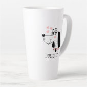Dackel Hund Romantische rosa Herzen Personalisiert Milchtasse (Rechte Ecke)