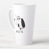 Dackel Hund Romantische rosa Herzen Personalisiert Milchtasse (Linke Ecke)