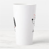 Dackel Hund Romantische rosa Herzen Personalisiert Milchtasse (Vorderseite)