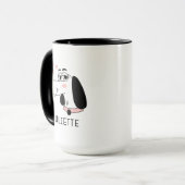 Dackel Hund Romantische rosa Herzen Personalisiert Tasse (Vorderseite Links)