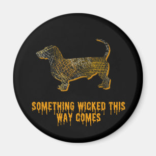 Dackel Hund Silhouette Spaß Halloween Magnet