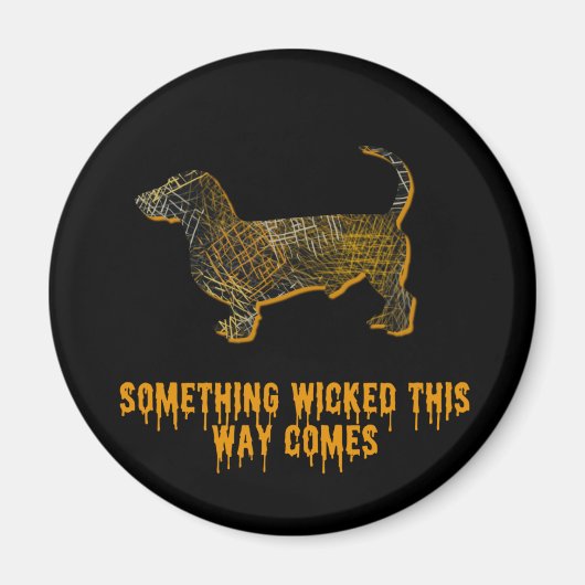 Dackel Hund Silhouette Spaß Halloween Magnet (Vorne)