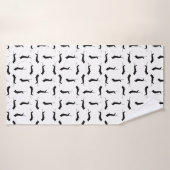 Dackel Hund Silhouetten CUSTOM HINTERGRUNDFARBE Badehandtuch (Badehandtuch)