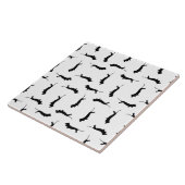 Dackel Hund Silhouetten CUSTOM HINTERGRUNDFARBE Fliese (Seite)