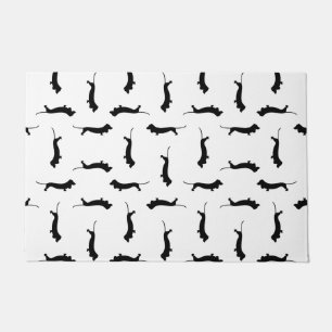 Dackel Hund Silhouetten CUSTOM HINTERGRUNDFARBE Fußmatte
