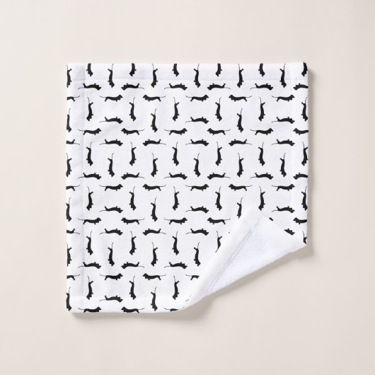 Dackel Hund Silhouetten CUSTOM HINTERGRUNDFARBE Waschlappen (Waschlappen)