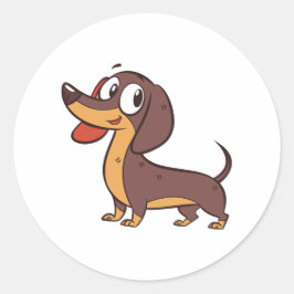 Dackel Hund Stehend Funny Runder Aufkleber