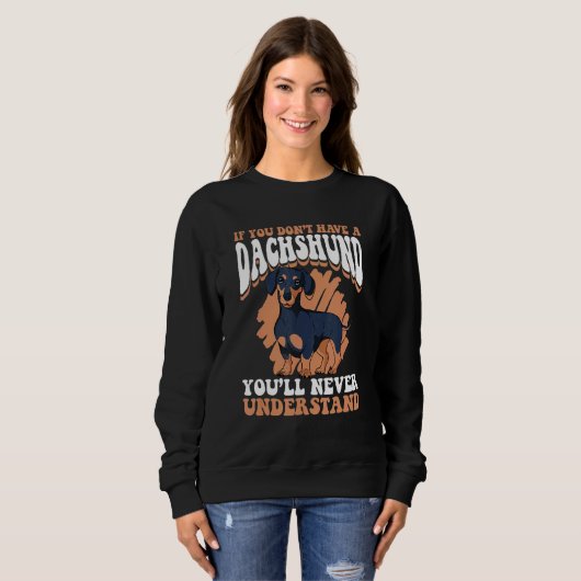 Dackel Hund Sweatshirt (Vorne ganz)