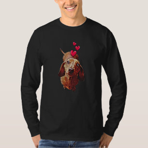 Dackel Hund und Herz Niedlich Teckel Dog Motif T-Shirt