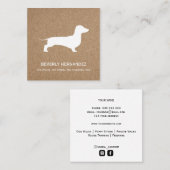 Dackel Hund Walker Trainer Welpe sitzend KRAFT Quadratische Visitenkarte (Vorne/Hinten)