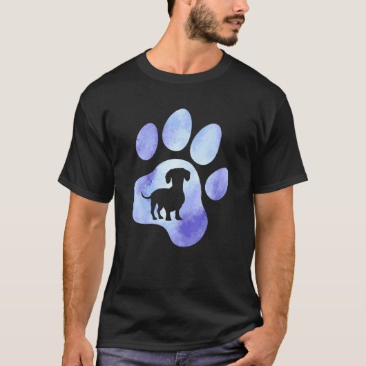 Dackel Hund Wasserfarbtier T-Shirt (Vorderseite)