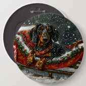 Dackel Hund Weihnachten Button (Vorne & Hinten)