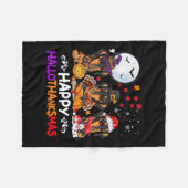 Dackel Hund Weihnachten Frohe Hallothankmas Danke Fleecedecke (Vorderseite (Horizontal))