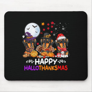 Dackel Hund Weihnachten Frohe Hallothankmas Danke Mousepad