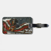 Dackel Hund Weihnachten Gepäckanhänger (Rückseite horizontal)