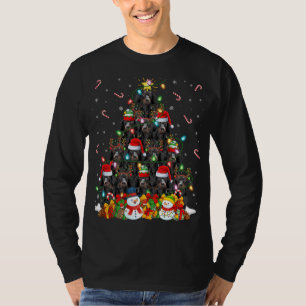 Dackel Hund Weihnachten Leuchtturm Santa Dackel C T-Shirt